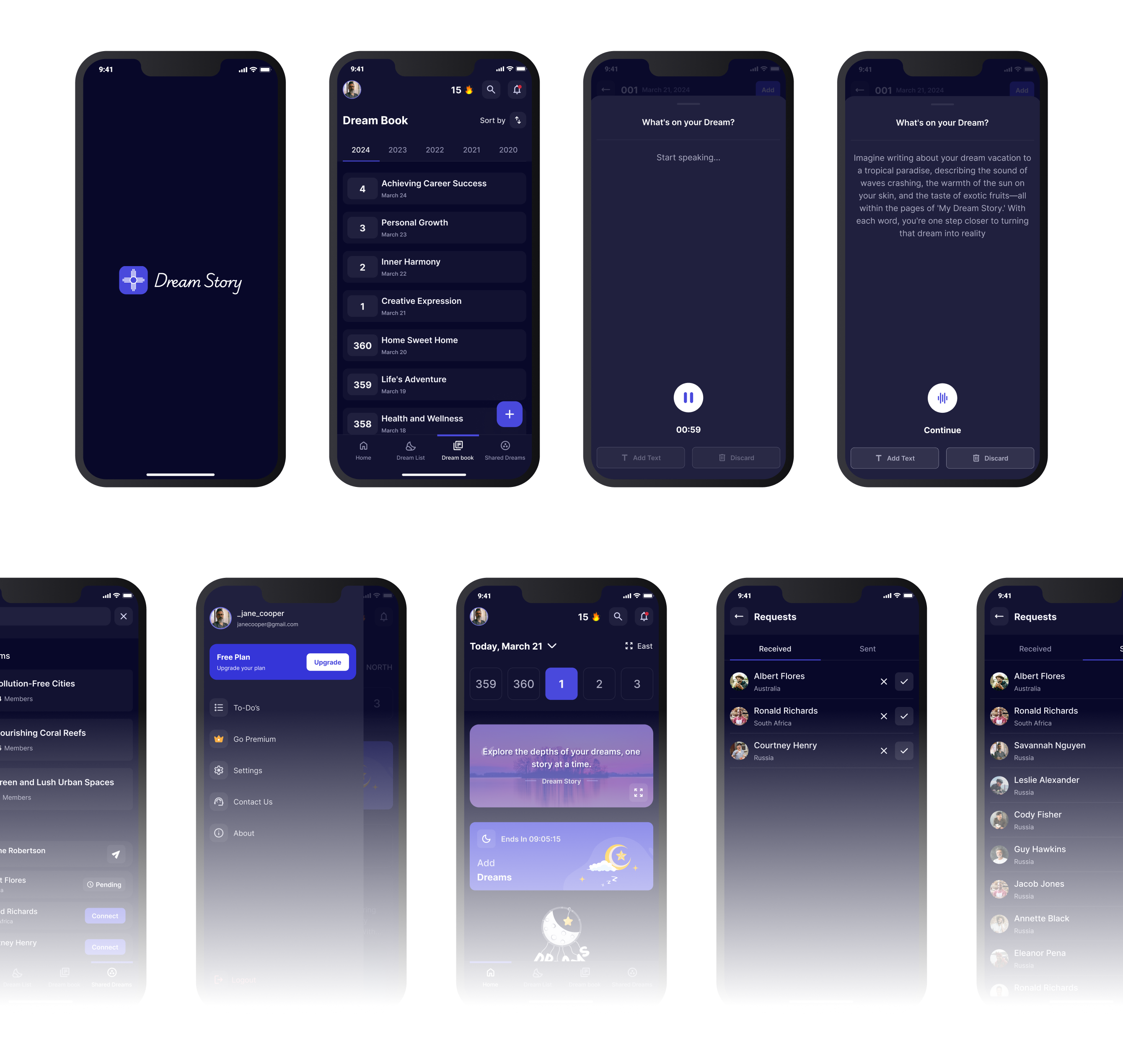 Dream Story App Screenshots