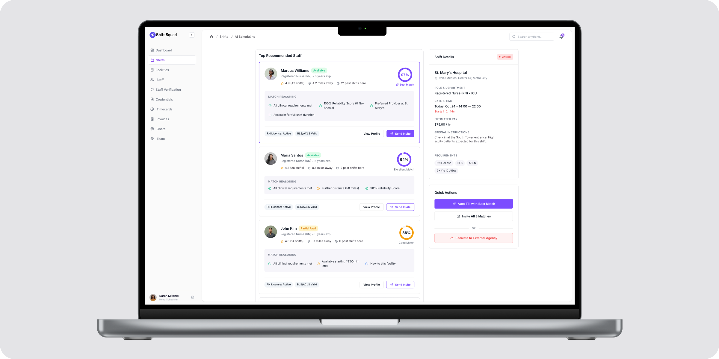Automated shift scheduling with AI assistance
