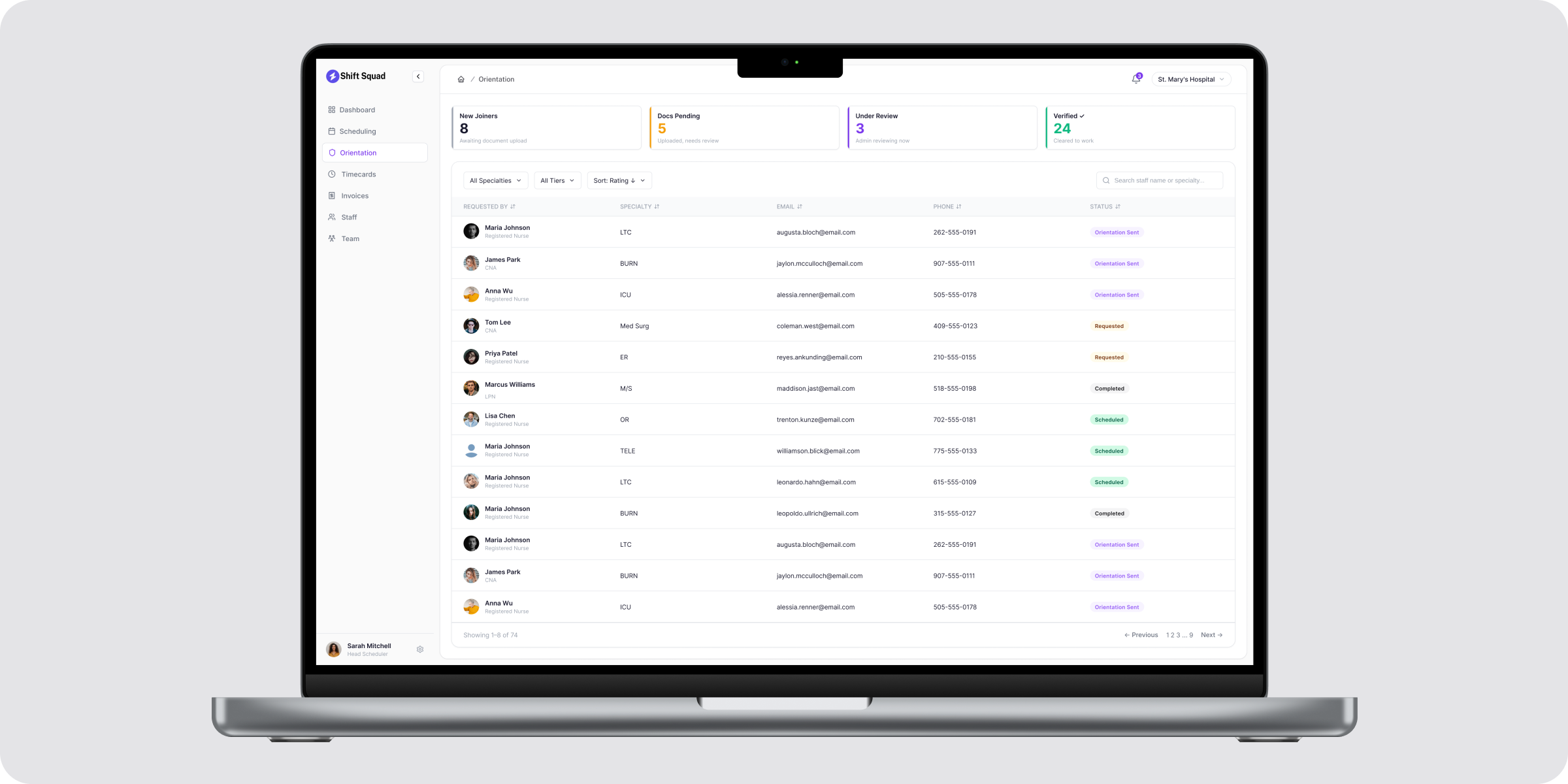 Orientation management (documents or orientation shifts)