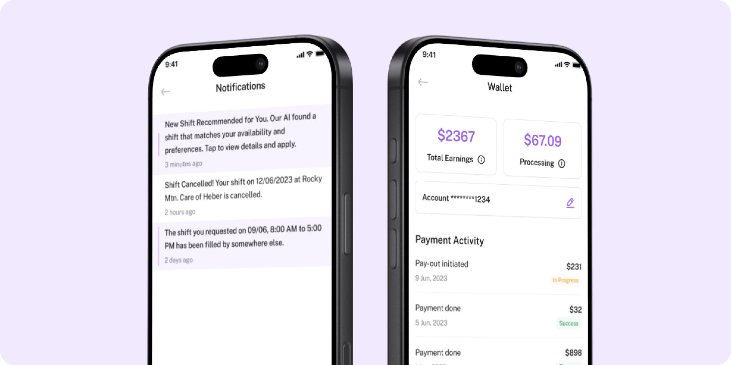Real-time notifications and instant payouts