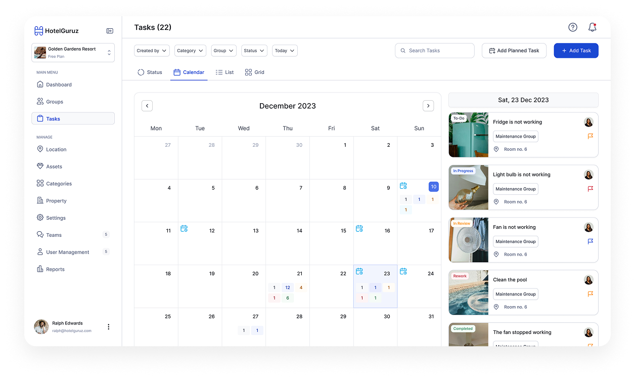 Integrated Calendar & Timeline View